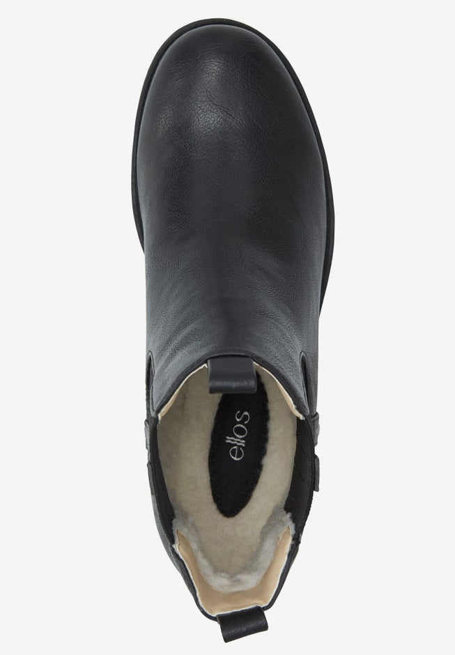 Sherpa Lined Faux Leather Chelsea Bootie image number 4