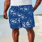 Hibiscus Print 8" Swim Trunks image number null