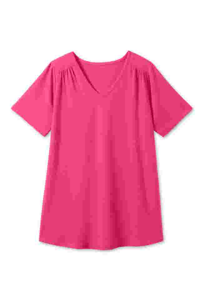 Short-Sleeve V-Neck Shirred Tee image number 12