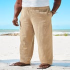 Elastic Waist Gauze Cotton Pants image number null