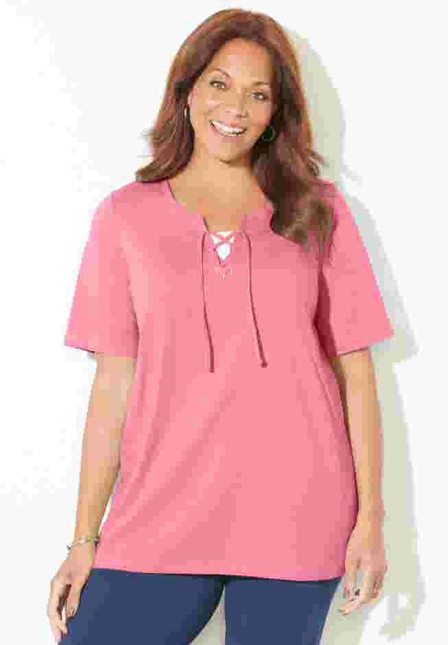 Suprema® Lace-Up Tee image number 0
