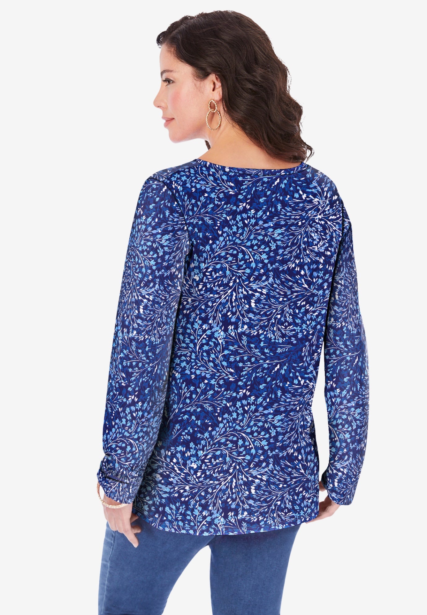 Plus Size Ultimate Long Sleeve V Neck Tee image number 1