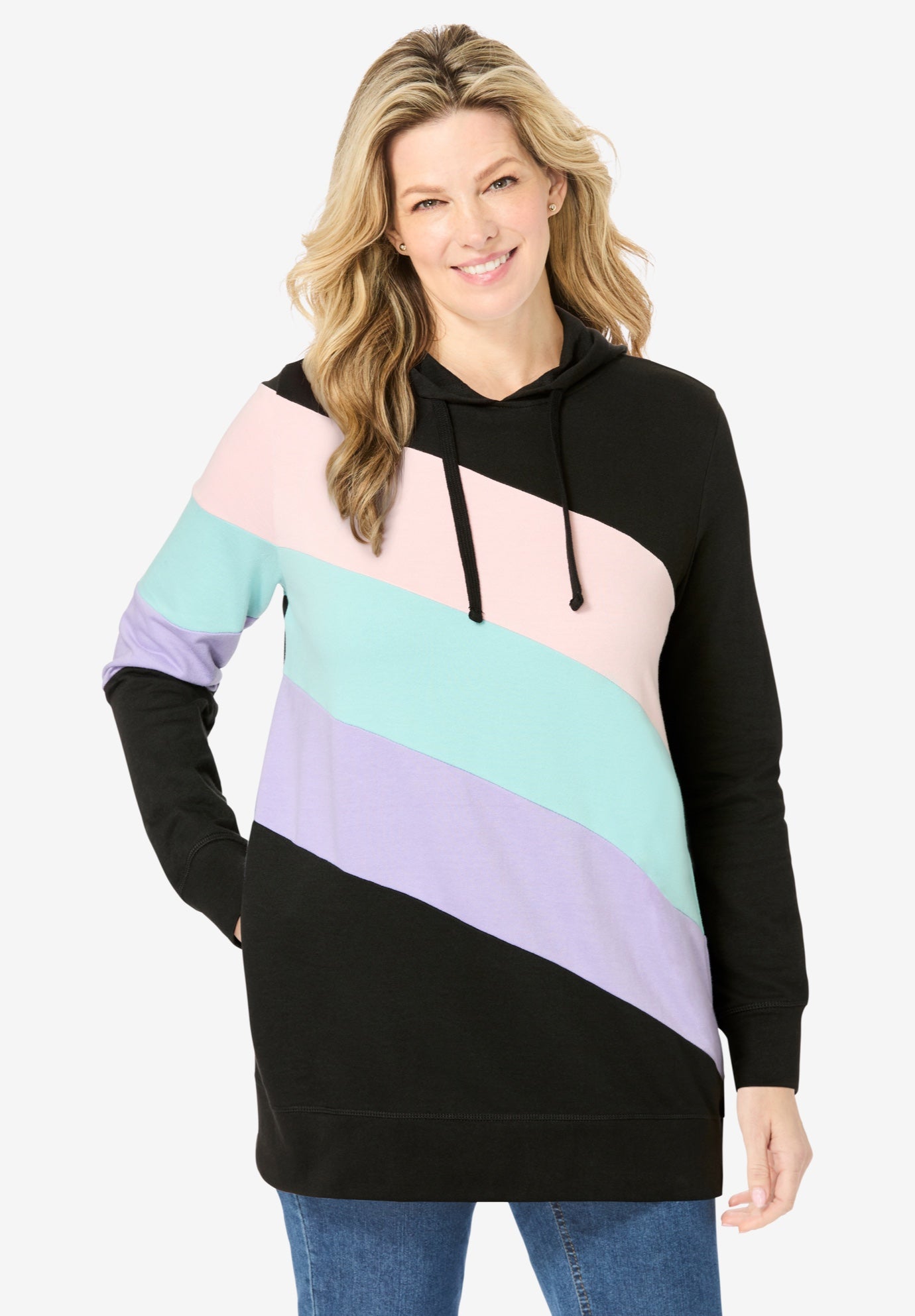 Color Block Hoodie Sweatshirt image number 0