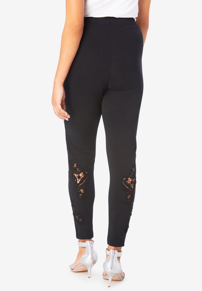 Lace-Inset Essential Stretch Legging image number null
