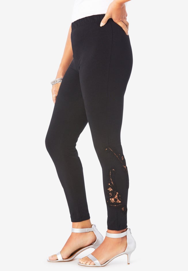 Lace-Inset Essential Stretch Legging image number null