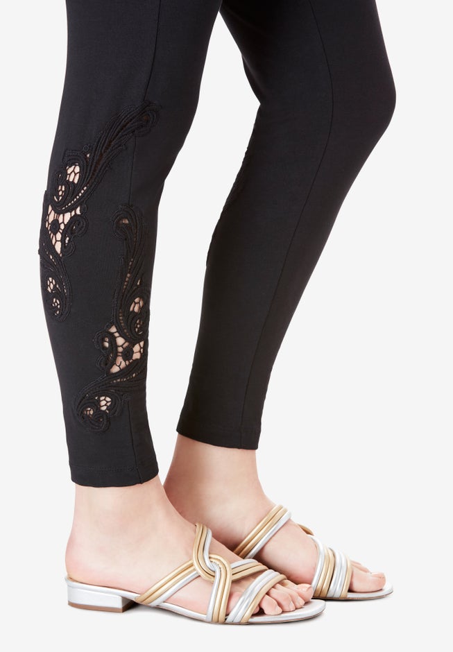 Lace-Inset Essential Stretch Legging image number null