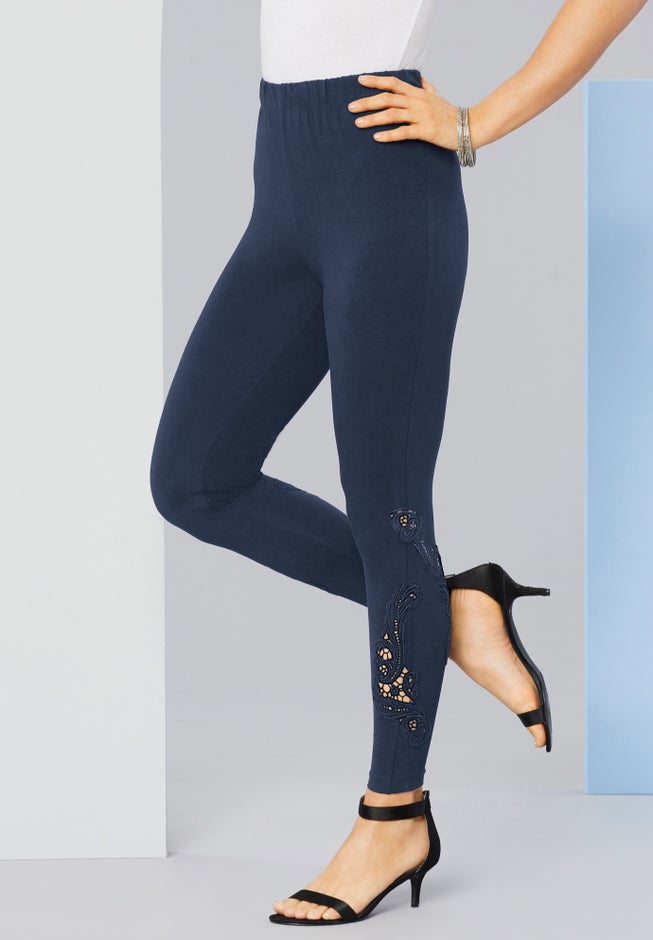 Lace-Inset Essential Stretch Legging image number null