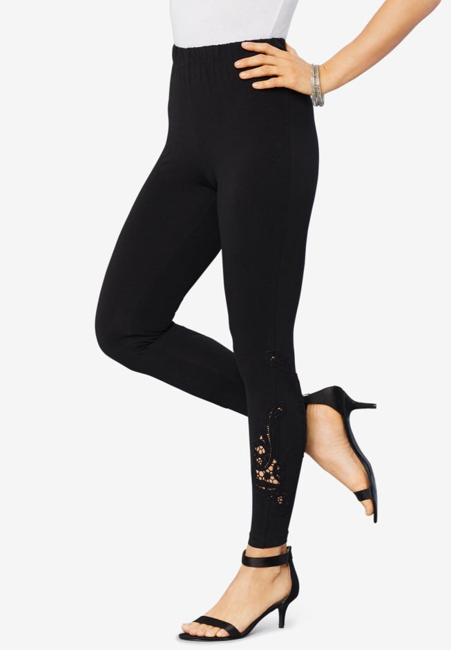 Lace-Inset Essential Stretch Legging image number null