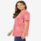 Perfect Printed Short-Sleeve V-Neck Tunic image number null
