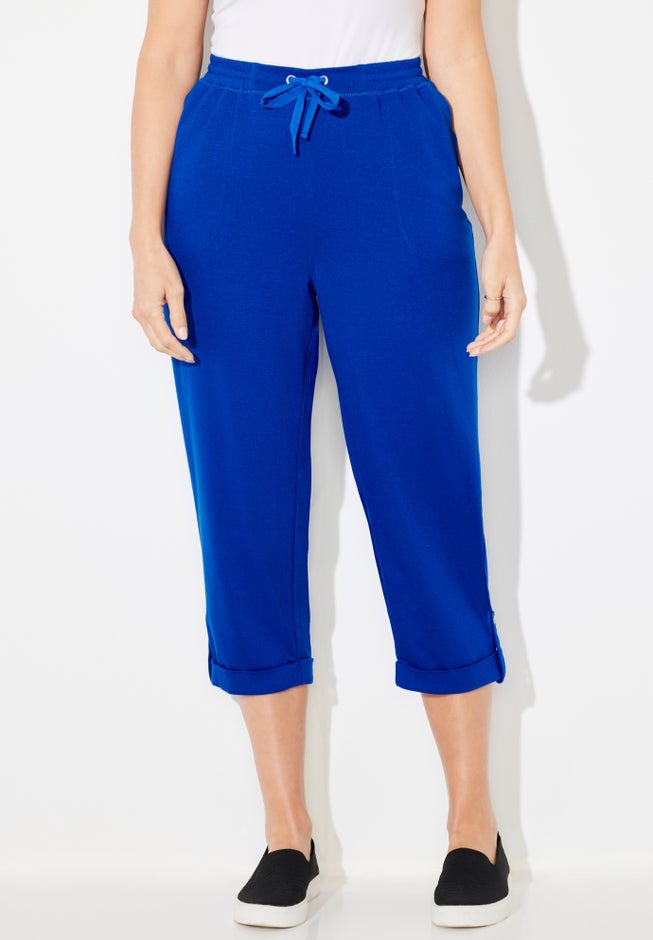 Cloud Knit French Terry Roll Tab Capri image number 0