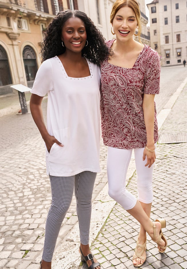 Stretch Cotton Square Neck Tunic image number 1