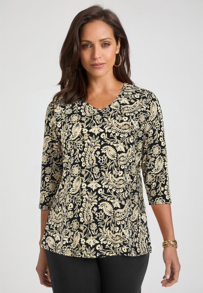 Stretch Cotton V-Neck Tee image number 3