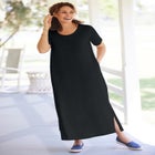 Perfect Short-Sleeve Scoopneck Maxi Tee Dress image number null