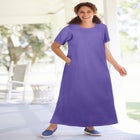 Perfect Short-Sleeve Scoopneck Maxi Tee Dress image number null