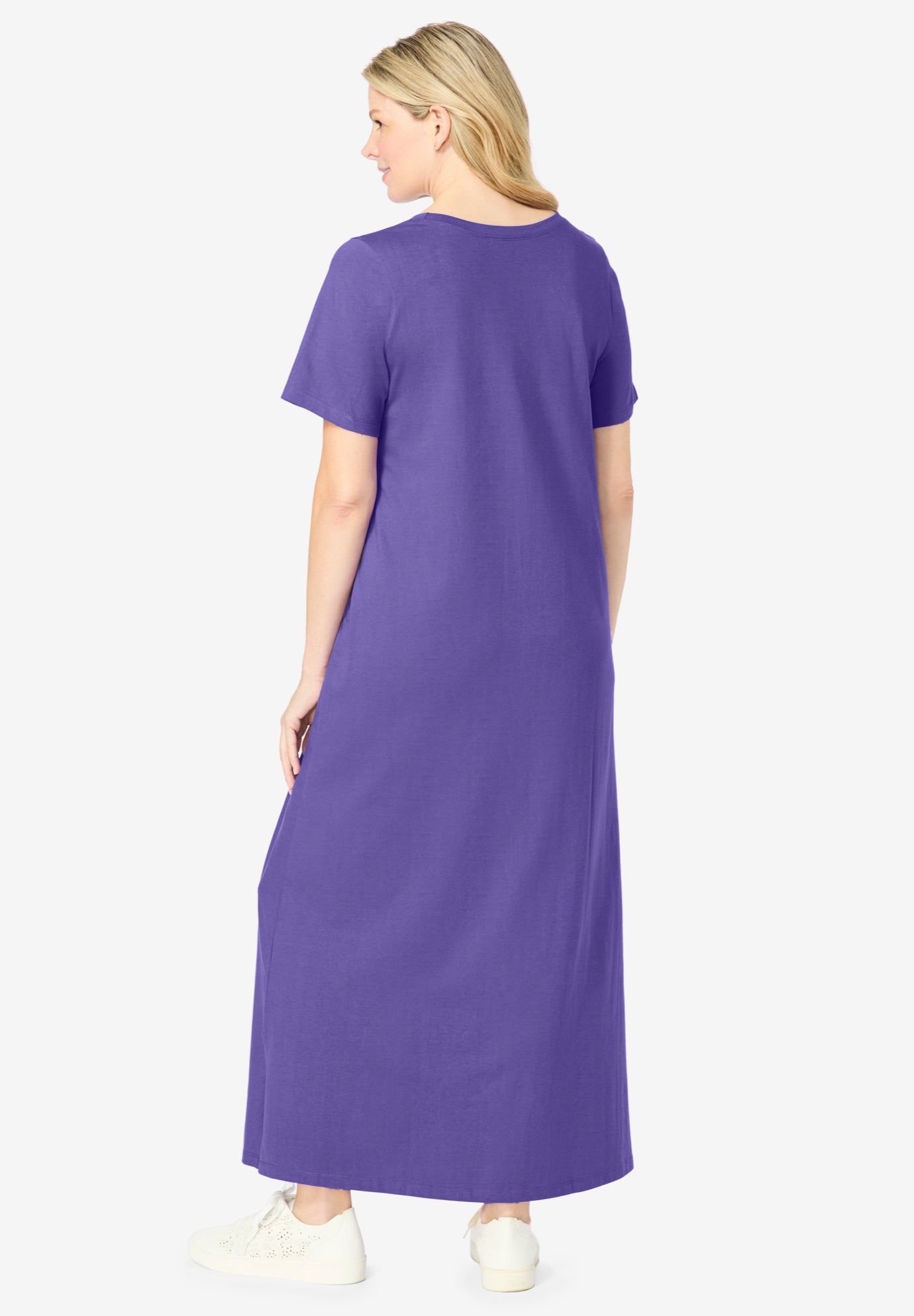 Perfect Short-Sleeve Scoopneck Maxi Tee Dress image number 1