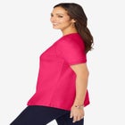 Stretch Cotton Crisscross Strap Tee image number null