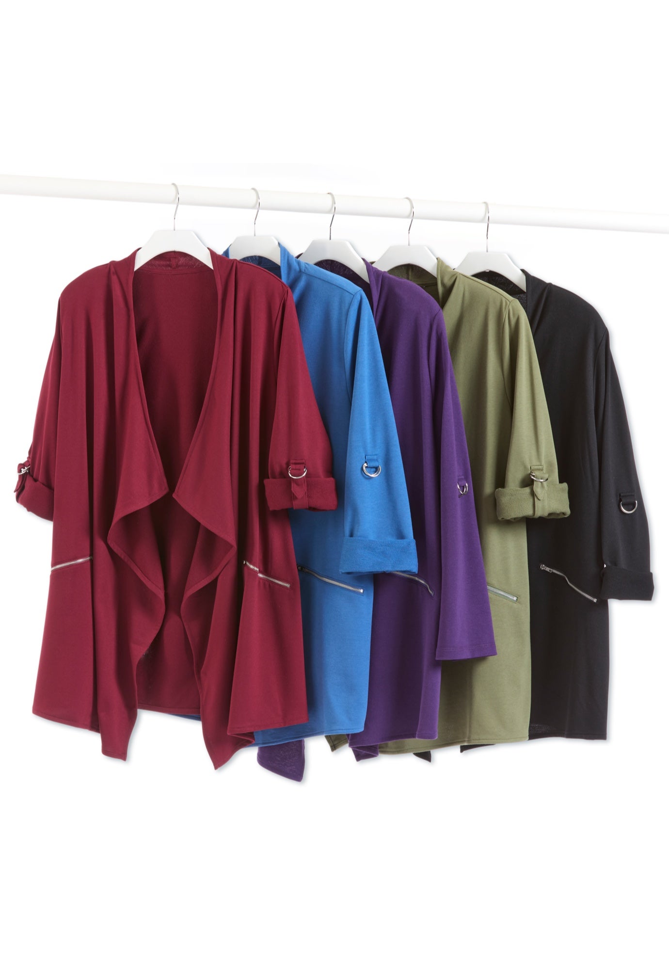 Cloud Knit French Terry Drape Front Cardigan image number 3