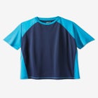 Cling-Free Raglan Short Sleeve Swim Shirt image number null