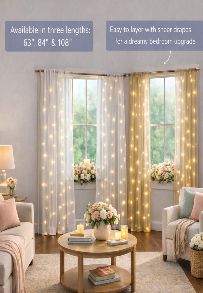 Pre-Lit Rod-Pocket Curtain Panel image number 5