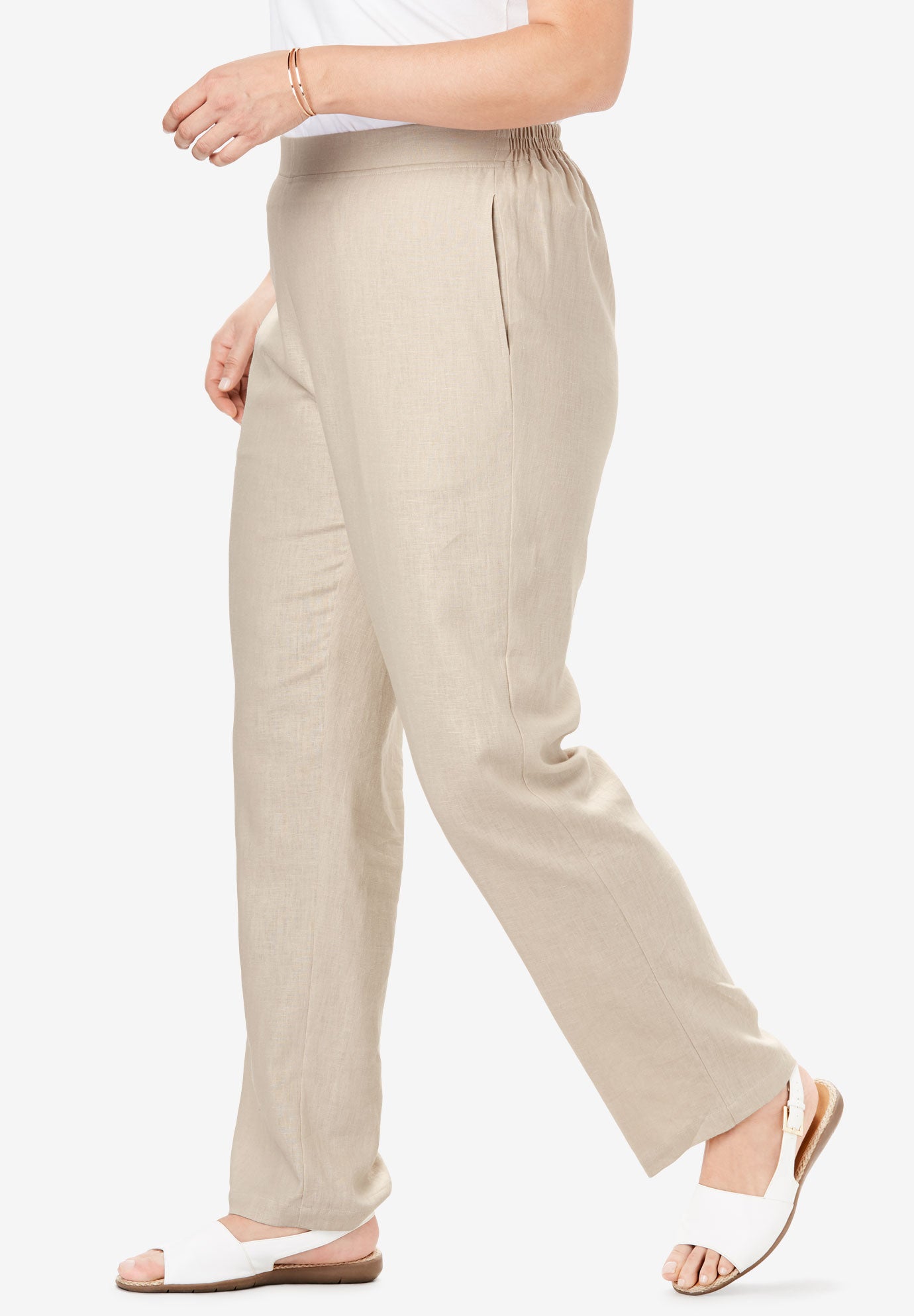 Straight Leg Linen Pant image number 2