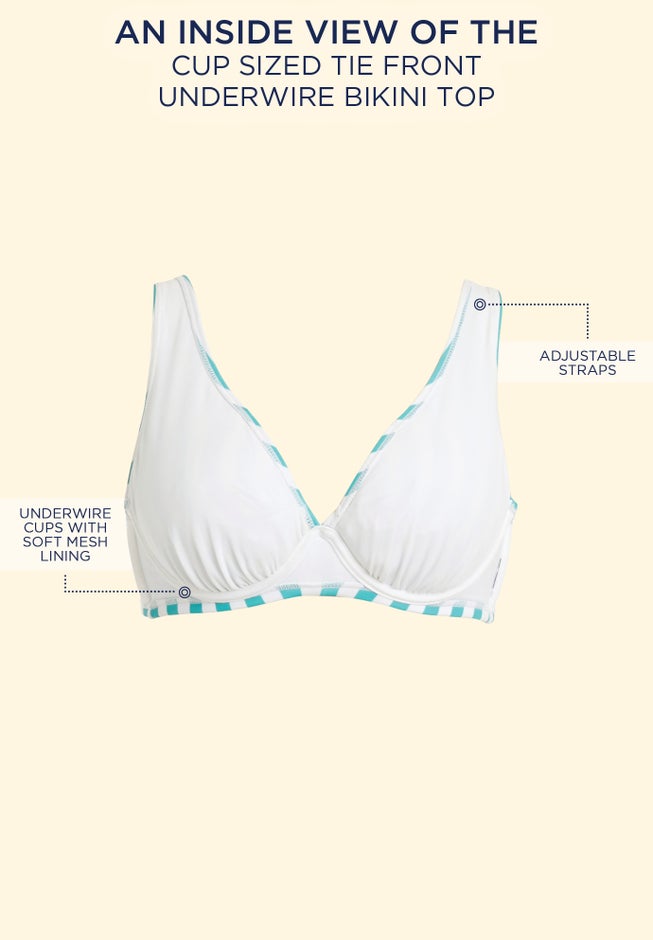 Cup Sized Tie Front Underwire Bikini Top image number 5