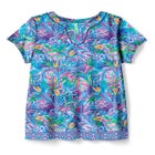 Longer-Length Notch-Neck Short-Sleeve Swim Tunic image number null