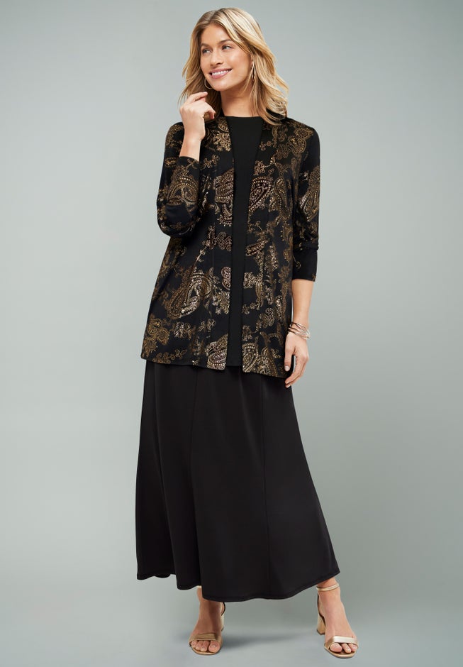 Stretch Knit Open Front Knit Topper image number 3