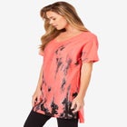 Plus Size Printed Slub Tunic Top image number null