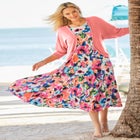 Rib Trim Cardigan Shrug Sweater image number null