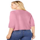 Rib Trim Cardigan Shrug image number null