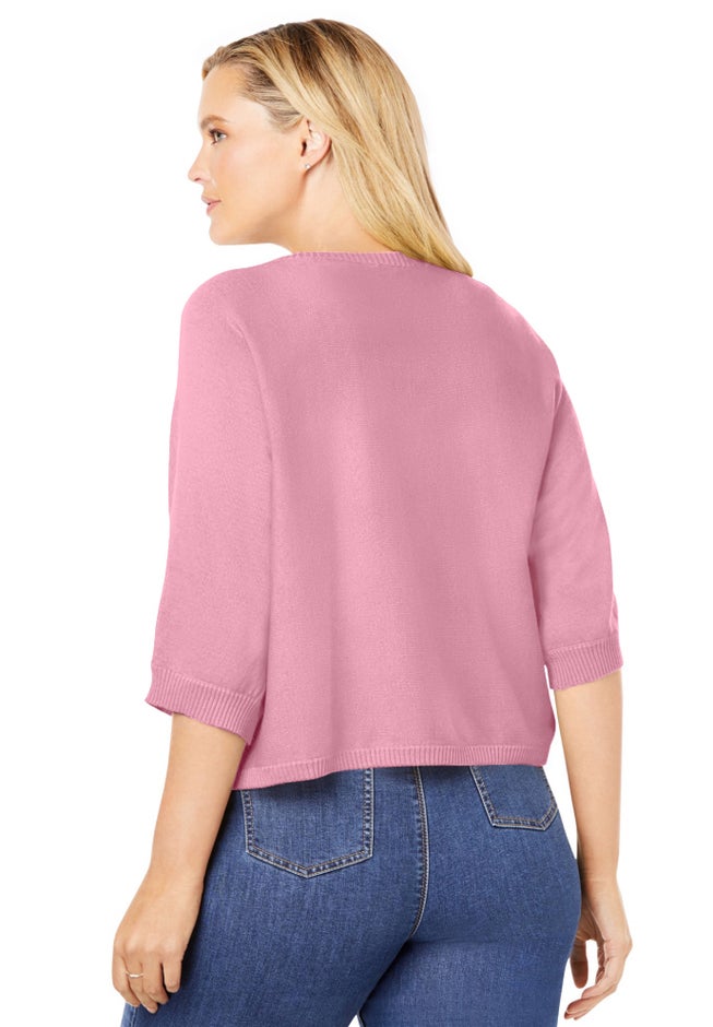 Rib Trim Cardigan Shrug image number 1