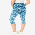 Stretch-Cotton Knit Pull-On Printed Pocket Capri Leggings image number null