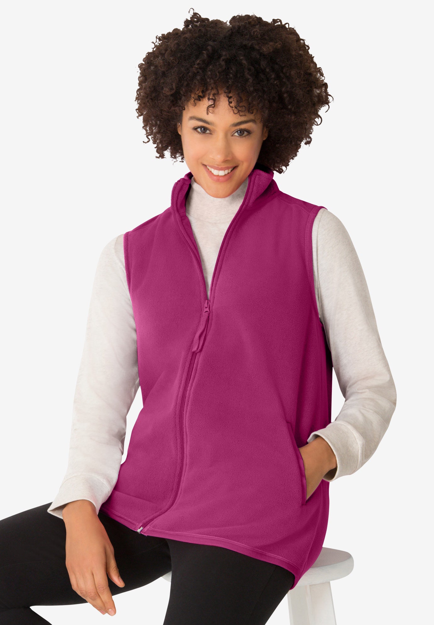 Zip-Front Microfleece Vest image number 6