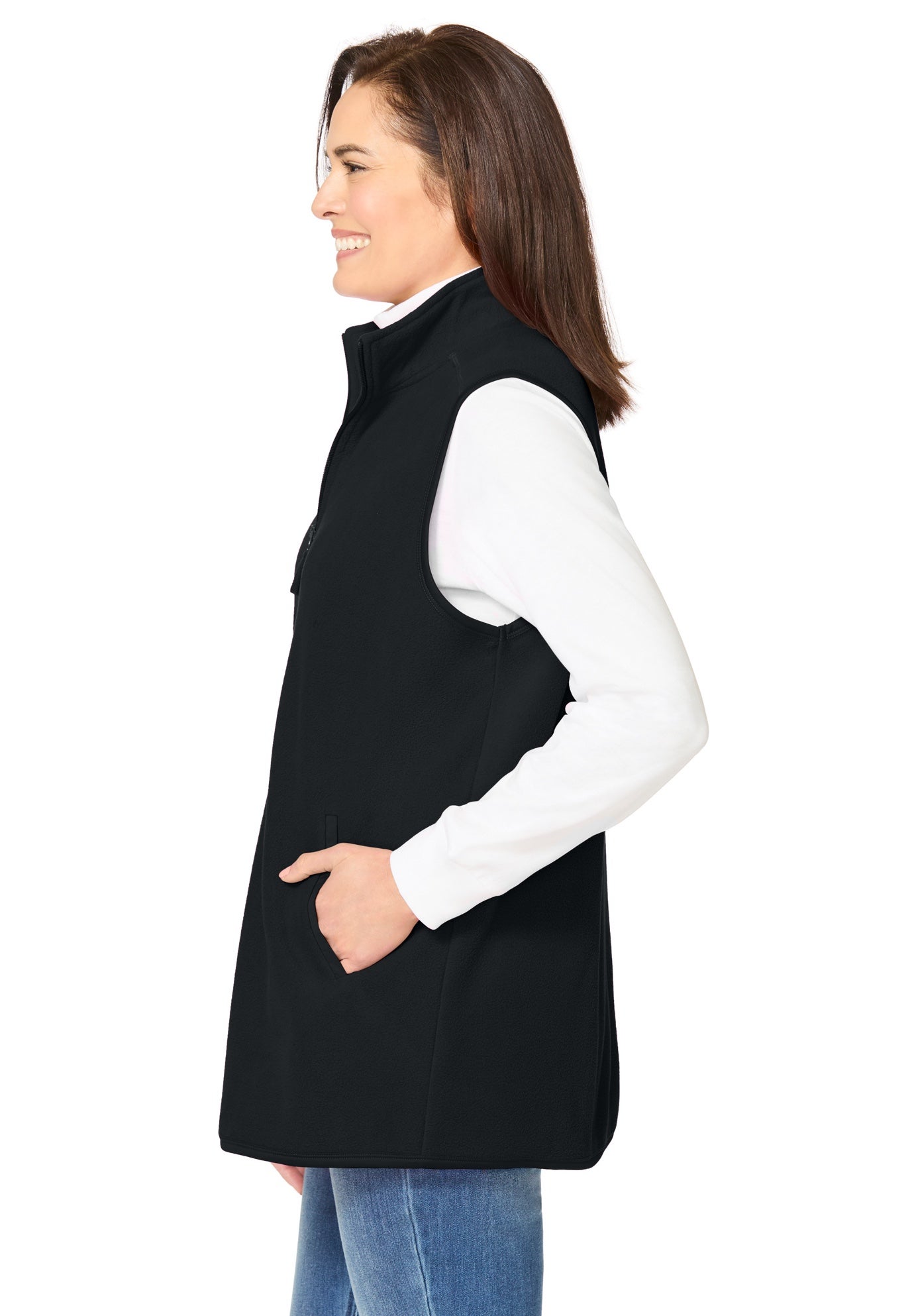 Zip-Front Microfleece Vest image number 2
