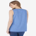 Smocked Henley Tank Top image number null