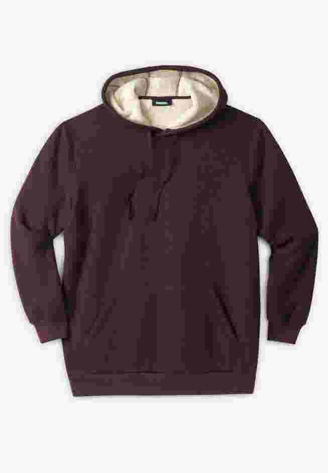Sherpa-Lined Thermal Waffle Pullover Hoodie image number 0