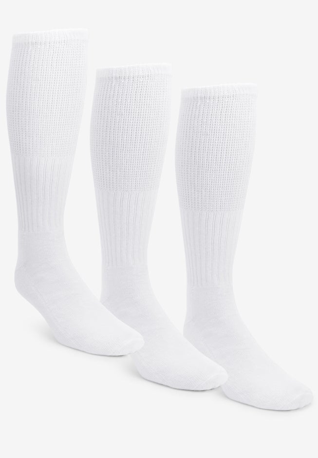 Diabetic Over-the-Calf Extra Wide Socks 3-Pack image number 0