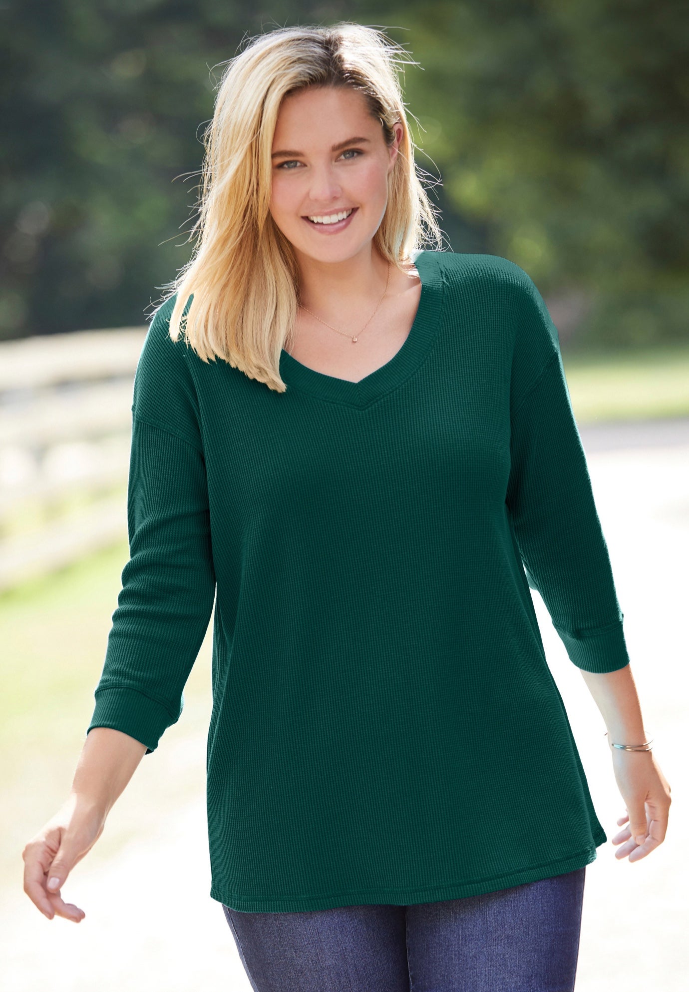 Three-Quarter Sleeve Thermal Sweatshirt image number 0