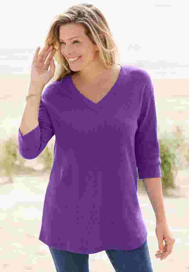 Three-Quarter Sleeve Thermal Sweatshirt image number 6