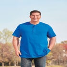 Shrink-Less Longer Length Lightweight Henley T-Shirt image number null