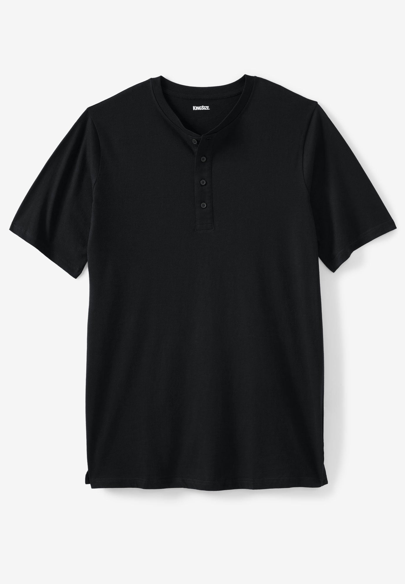 Shrink-Less Longer Length Lightweight Henley T-Shirt image number 0