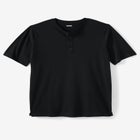 Shrink-Less Longer Length Lightweight Henley T-Shirt image number null
