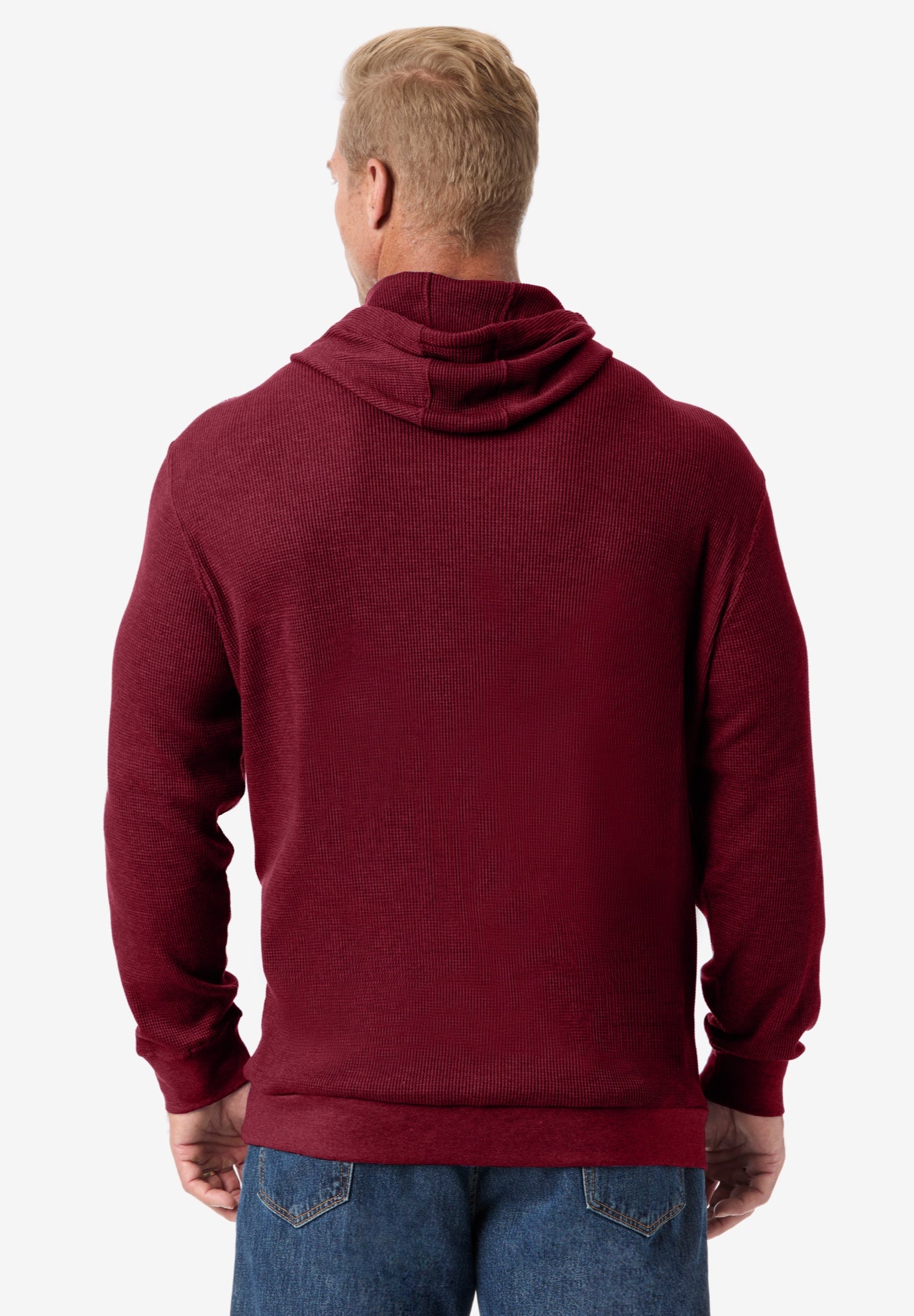 Waffle-Knit Thermal Hoodie image number 3