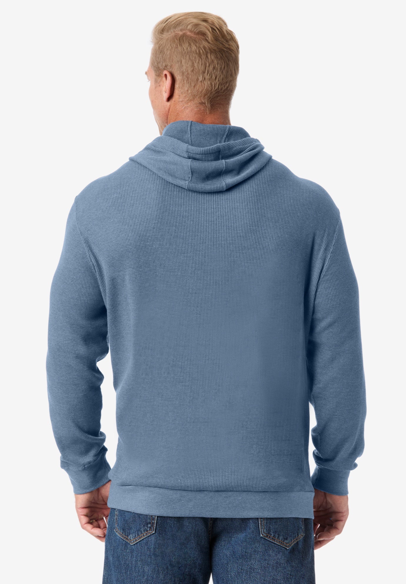 Waffle-Knit Thermal Hoodie image number 3