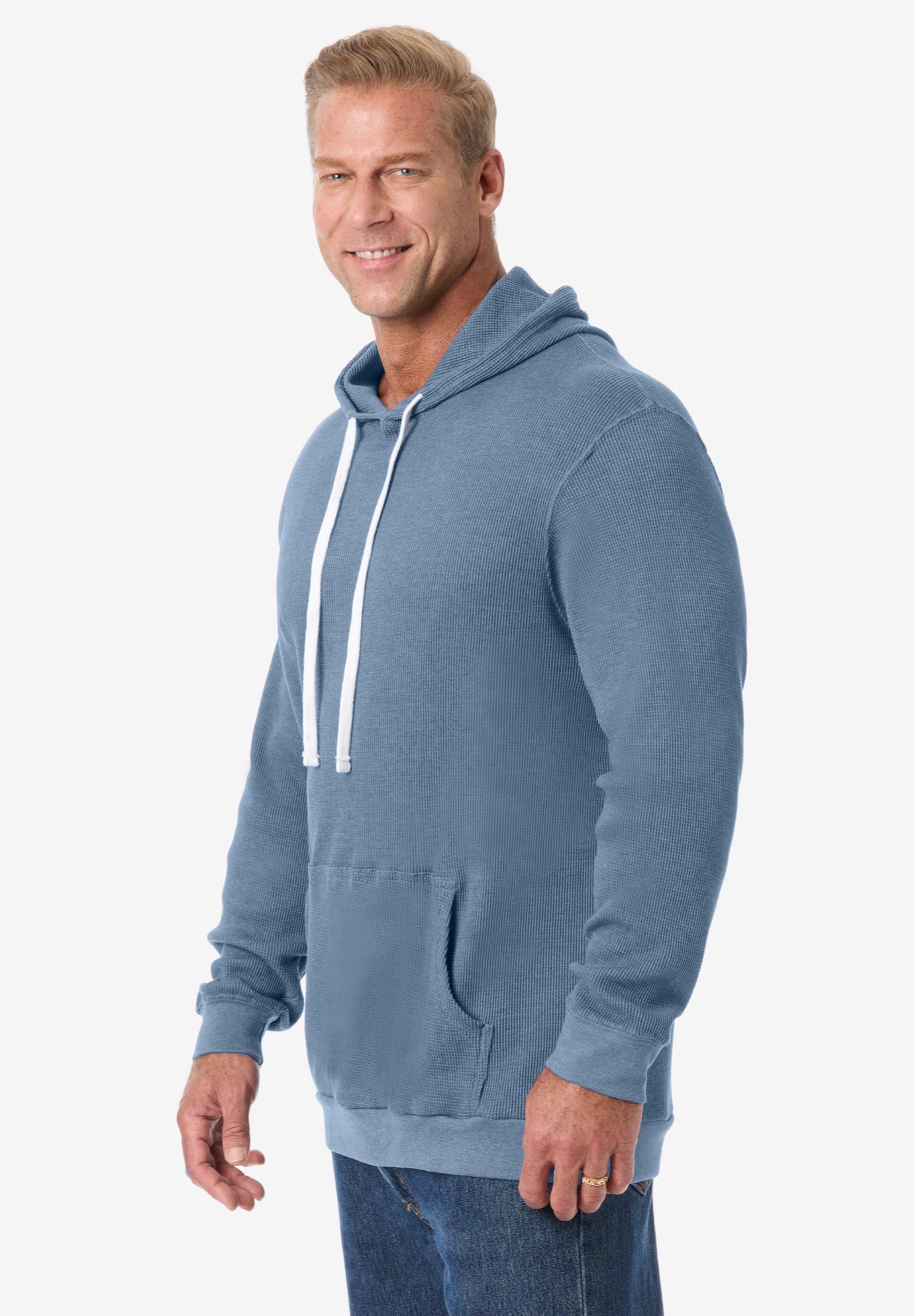 Waffle-Knit Thermal Hoodie image number 2