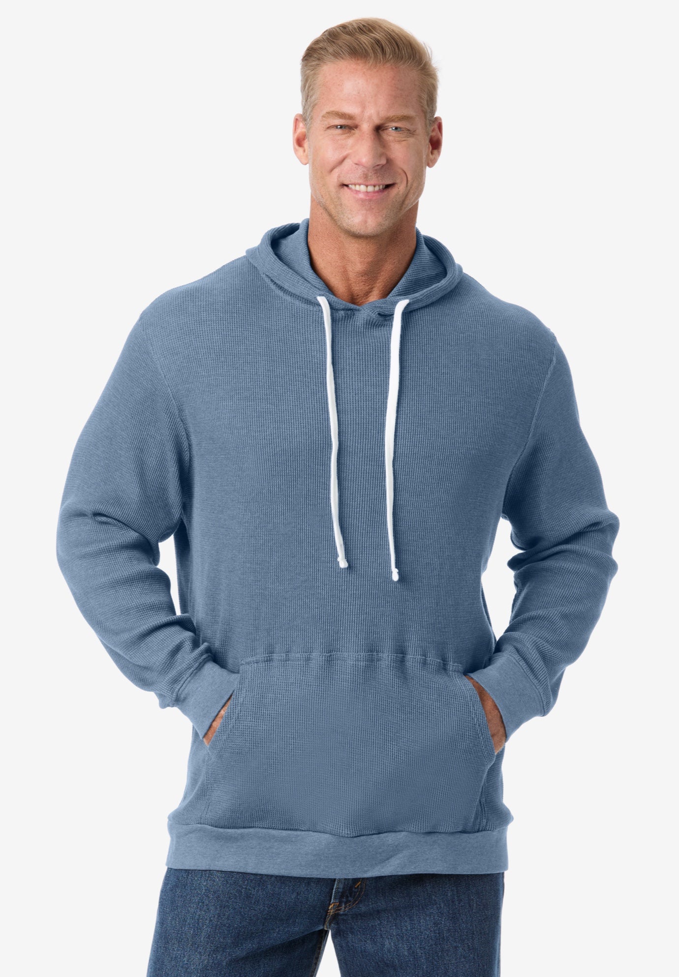 Waffle-Knit Thermal Hoodie image number 0