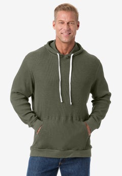 Waffle-Knit Thermal Hoodie
