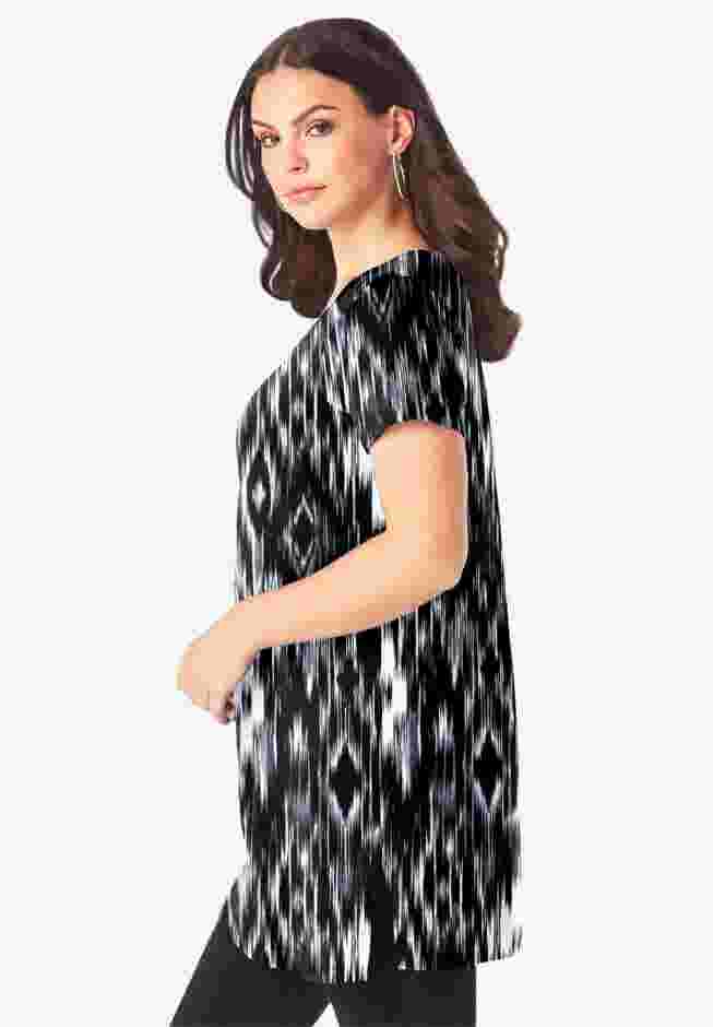 Plus Size Cotton Short Sleeve V-Neck Ultimate Tunic image number 2