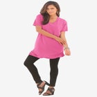 Plus Size Ultimate Cotton V-Neck Short Sleeve Tunic image number null