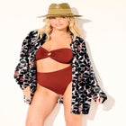 Oversized Buttondown Lounge Cover Up Shirt image number null